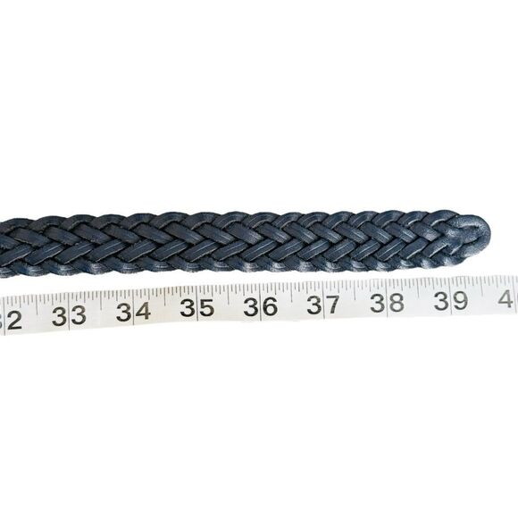 Vintage Black Genuine Leather Woven Belt Retro Made in Guatemala Women's Sz M-L - Picture 6 of 7